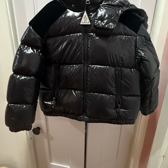 Moncler Kids Shiny Black Puffer Coat - Picture 2 of 8